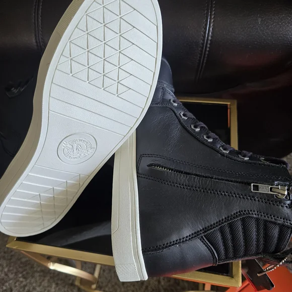 Black Leather Men's Motorcycle Boots-Brand New-Never Worn - Picture 8 of 8